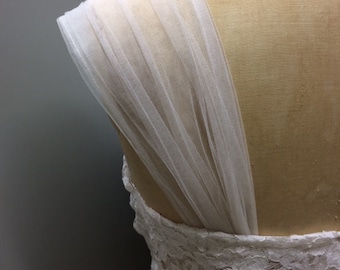 DETACHABLE sleeves tulle wedding dress STRAPS ivory white black bolero shawl bridal cape jacket lace sleeves strapless corset ballgown