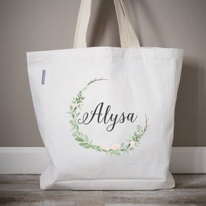 6 Bridesmaid Tote Bags Set  | Bridesmaid Gifts | Tote Bag | Bachelorette Party Gift | Wedding Bag | Monogrammed Bags | Monogram Wedding Bag