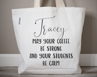 Teacher Gift | Back to School Teacher Gift | Personalized Teacher Name | Teacher Tote Bag | Teacher Bag | Monogrammed Tote Canvas Bag | Tote