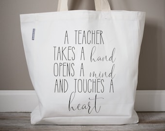 Personalized Teacher Tote Bag | Cotton Canvas, Appreciation Gift