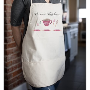 Nana&#39;s Kitchen | Nana Grandma Mimi | Personalized Grandma Apron | Grandma Mothers Day Gift | Grandkids Names | Personalized Grandkids Names