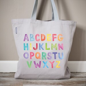 ABC Tote Bags | Preschool Teacher Appreciation Gift | Baby Tote Bags | Tote Bags | Nursery Gift Bags | Personalized Tote Bags | Mom Bag