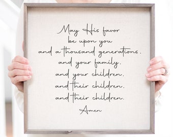 Blessing Quote Wood Sign: Amish Made Family Gift