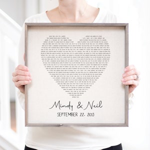 Song Lyrics Personalized Wedding Gift Anniversary Gifts for Men | Wedding Gift Husband Gift Song Lyric Art Wedding First Dance Song Lyrics