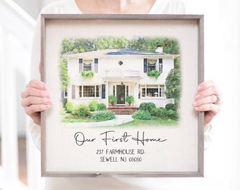 Personalized Housewarming Gift First Home Gift | Custom Watercolor House Portrait | Watercolor Painting | Realtor Closing Gift Home Portrait