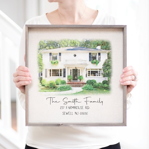 Custom Watercolor House Portrait | Watercolor Painting | Personalized Housewarming Gift First Home Gift | Realtor Closing Gift Home Portrait