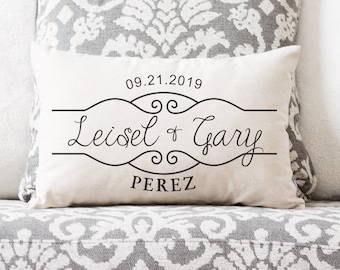 Wedding Gift | Wedding Gifts | Personalized Pillow | Newlywed Gift | Engagement Gift | Rustic Wedding Gift | Gift for Bride | Linen Pillow