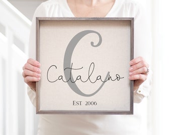 Personalized Last Name Wood Sign | Established Date, Wedding Gift