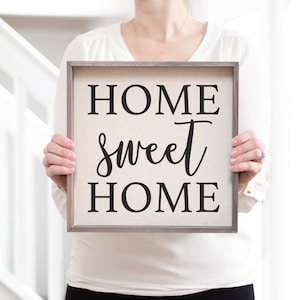 Home Sweet Home Zeichen | Rustikales Dekor | Wohnkultur | Dekorative Wanddekoration | Verwittertes Schild | Personalisiertes Zeichen | Einweihungsparty Geschenk | Zeichen