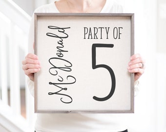 Pregnancy Announcement | Party of Family Sign | Party of 5 Sign | Gallery Wall Decor | Family Number Sign | Personalized Pregnancy Gift