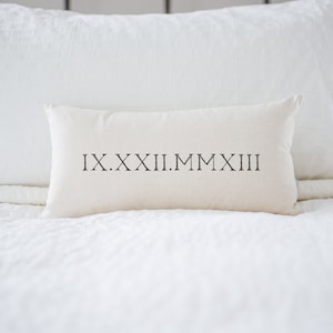 Personalized Roman Numeral Pillow | Personalized Pillow | Dorm Decor | Monogrammed Gift | Rustic Home Decor | Home Decor | Farmhouse Decor