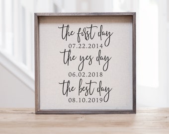 First Day, Yes Day, Best Day Sign, Anniversary Gifts for Couple, Gift for Husband, Anniversary Gifts for Men, Anniversary Gift for Wife