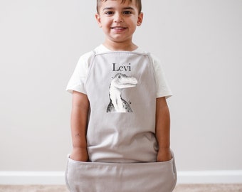 Personalized Dinosaur Kids Apron | Watercolor Dino, Craft Apron