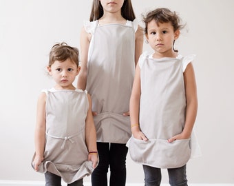 Delantal de lona de algodón personalizado para niños / Cocina y arte