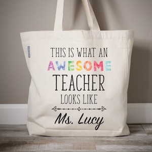 Teacher Appreciation Gift Back to School Teacher Gift Personalized Teacher s Tote Bag Teacher Bag Monogrammed Tote Canvas Bag Tote Etsy