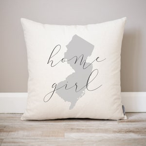 Custom Home Girl State Pillow Dorm Decor | Going Away Dorm Gift for Son Gift for Daughter College Dorm Gift | Unique Dorm Decor Pillow Ideas