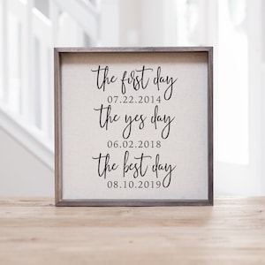 First Day, Yes Day, Best Day Sign | Anniversary Gifts for Couple | Gift for Husband | Anniversary Gifts for Men | Anniversary Gift for Wife