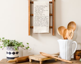 Custom Family Recipe Linen Tea Towel | Handwriting Gift