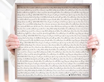 Framed Song Lyrics Anniversary Gift for Him | Custom Framed Print Fifth Anniversary Gift Wedding Song Print | Personalized Song Lyrics Gift