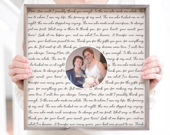 Personalized Mother of the Bride Gift | Song Lyrics Linen Print