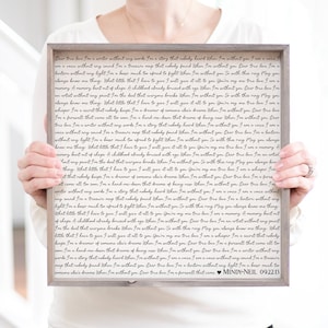 Framed Song Lyrics Anniversary Gift for Him | Custom Framed Print Fifth Anniversary Gift Wedding Song Print | Personalized Song Lyrics Gift