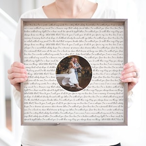 Second Anniversary Gift Wedding Song Print Framed Song Lyrics Anniversary Gift for Him | Custom Framed Print | Personalized Song Lyrics Gift