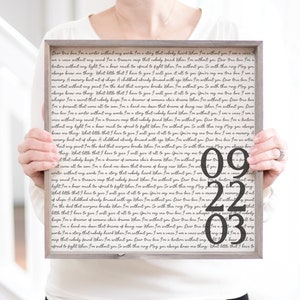 Framed Song Lyrics Anniversary Gift for Him | Custom Framed Print Fifth Anniversary Gift Wedding Song Print | Personalized Song Lyrics Gift