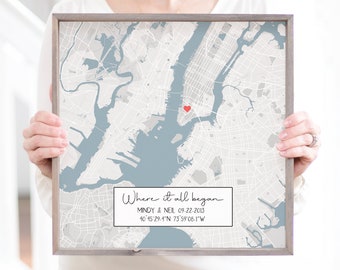 Housewarming Gift Closing Gift Custom New House Map | First Home Gift Idea | Our First Home Personalized Real Estate Gift | Home Sweet Home