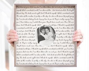 Personalized Anniversary Song Lyrics Linen Print | Framed Vow Renewal Gift