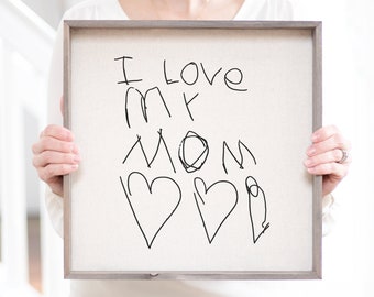 Custom Handwriting Wooden Sign: Handwritten Note on Linen