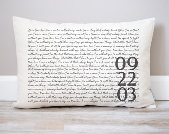 Custom Second Anniversary Gift, Song Lyric Gifts, Song Lyric Decor, Anniversary Gift for Wife, Second Cotton Anniversary, Wedding Date