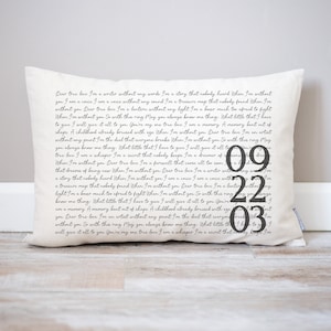 Custom Second Anniversary Gift | Song Lyric Gifts | Song Lyric Decor | Anniversary Gift for Wife | Second Cotton Anniversary | Wedding Date