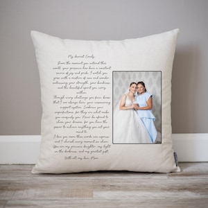 Regalo para la madre de la novia, regalo personalizado para hija, carta escrita a mano de mamá a hija, recuerdo de boda con letras de madre e hija