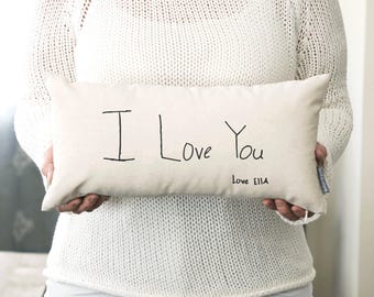 Custom Handwriting Linen Pillow: Memorial Keepsake Gift