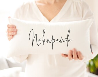 Nakupenda Pillow: Swahili 'I Love You' Linen Throw Pillow