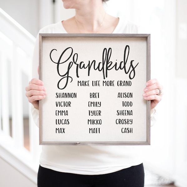 Grandkids Names | Grandparent Gift | Grandmother Gift | Personalized Grandchildren Names | Gift For Grandparents | Names Of Grandchildren