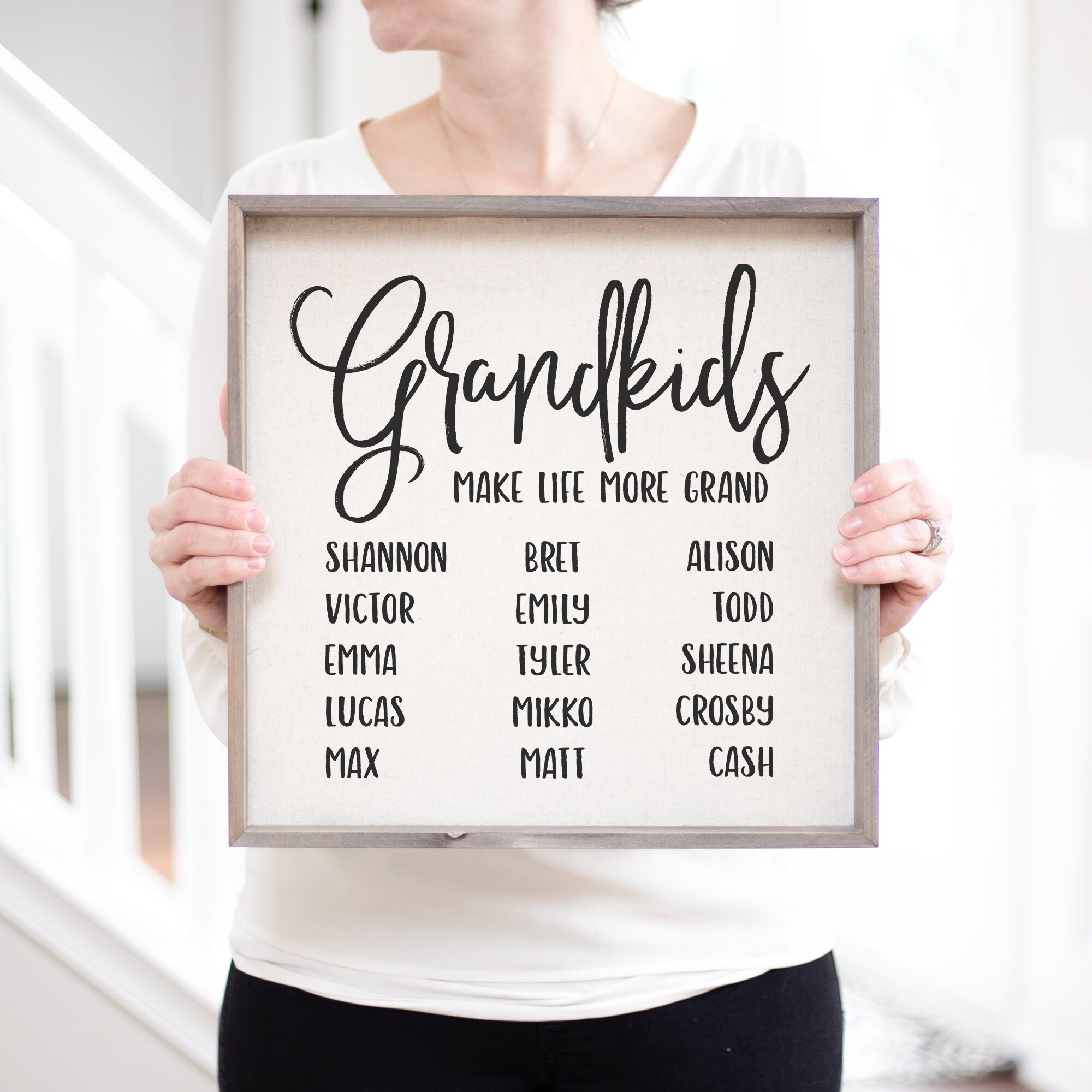Grandkids Names Grandparent Gift Grandmother Gift Etsy Denmark