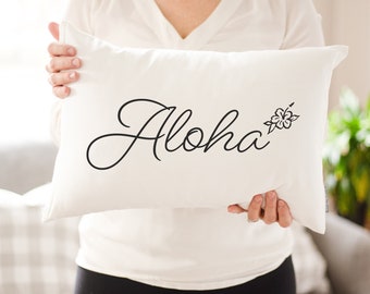 Aloha Pillow: Linen Blend Beach House Decor