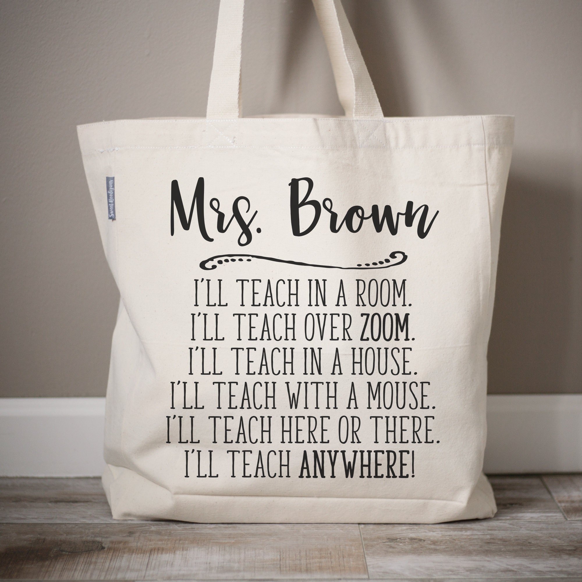 Zoom Teacher Tote Bag Teacher Gift | Personalized Name Humor Zoom Tea…