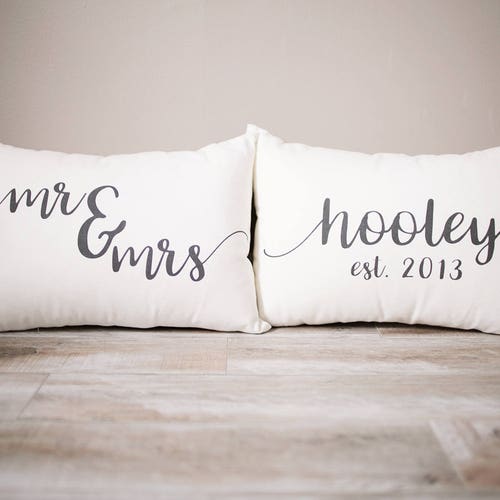 Mr and Mrs Pillow Sets 3 Wedding Pillows Set Custom Etsy
