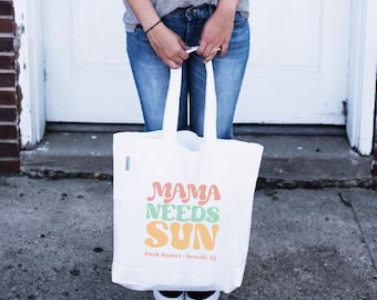 Personalized Cotton Beach Tote Bag: Custom Vacation Gift