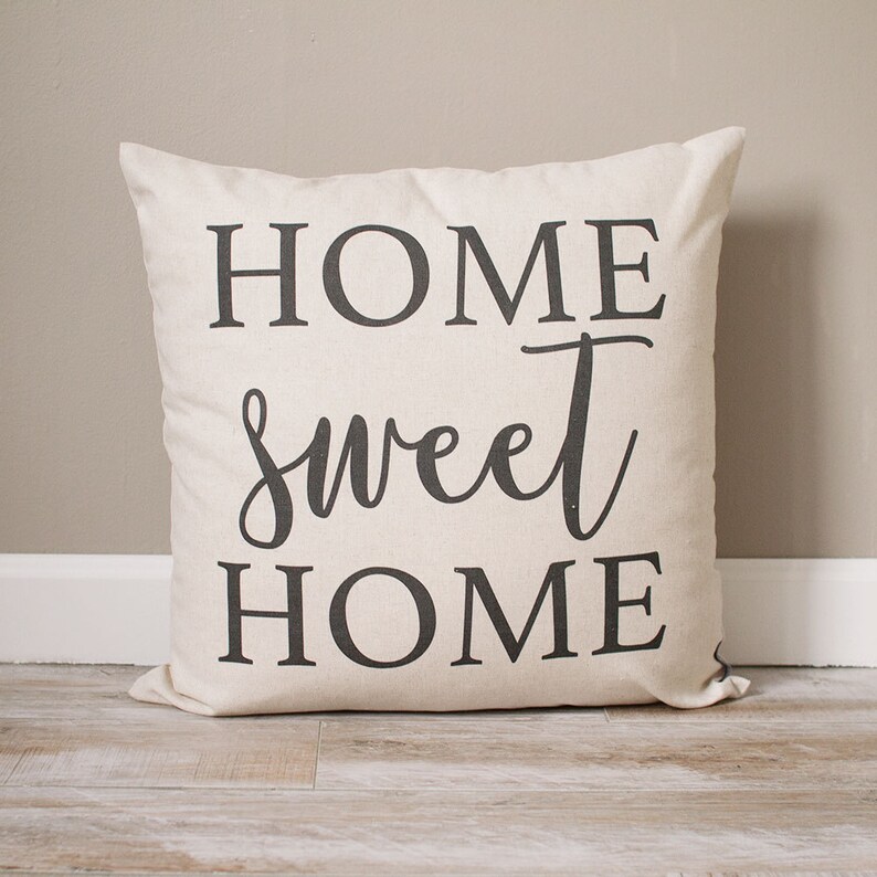 Home Sweet Home Pillow Rustic Decor Home Decor Decorative Pillows Handmade Pillow Personalized Pillow Housewarming Gift image 1