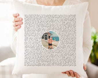 Personalized Song Lyrics Linen Pillow | Anniversary Gift