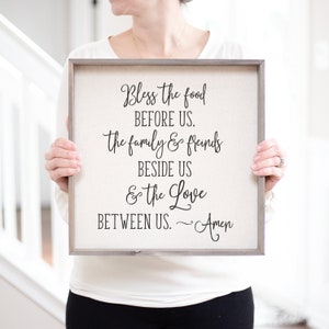 Bless The Food Before Us Sign | Kitchen Prayer Blessing Sign | Bless This Food | Meal Prayer Sign | MothersDay Gift Idea | KitchenSign