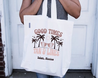 Bolsa de algodão com monograma: bolsa de praia para despedida de solteira