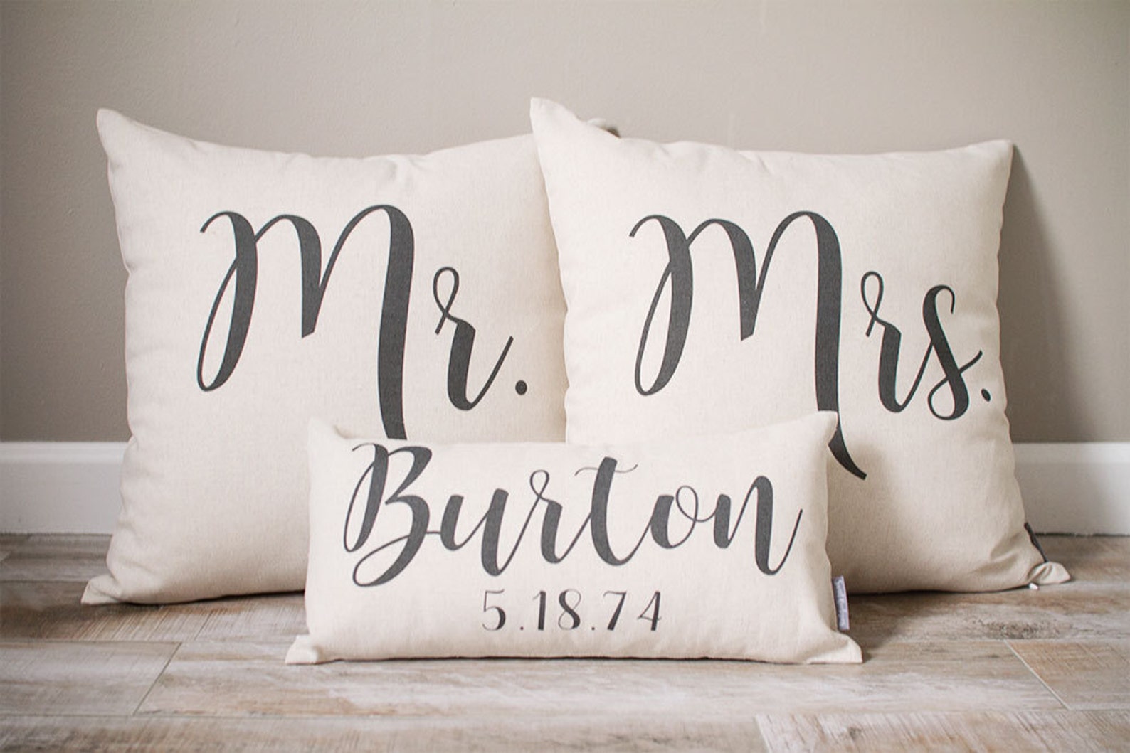 Mr and Mrs Pillow Sets 3 Wedding Pillows Set Custom Etsy