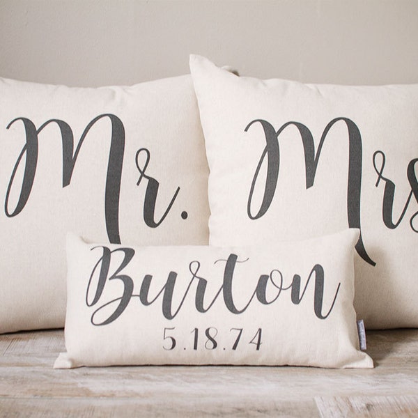 Mr and Mrs Pillows Etsy