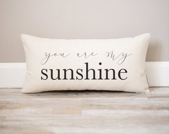 You Are My Sunshine Pillow | Personalized Rustic Linen Blend Decor