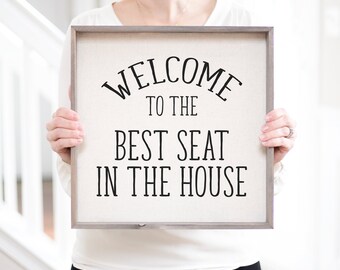 PBK Best Seat in The House Stitched Framed Decoative Bathroom Décor Sign 8 Inch x 3.5 Inch PBK Best Seat in The House Stitched Framed Decoative Bathroom Décor Sign 8 Inch x 3.5 Inch