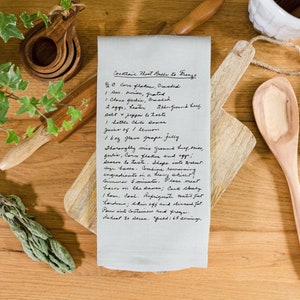 Personalized Gifts for Mom | Mother's Day Gift for Mom | In Handwriting Your Favorite Recipe | Mother Day Gift Handwritten Recipe Tea Towel